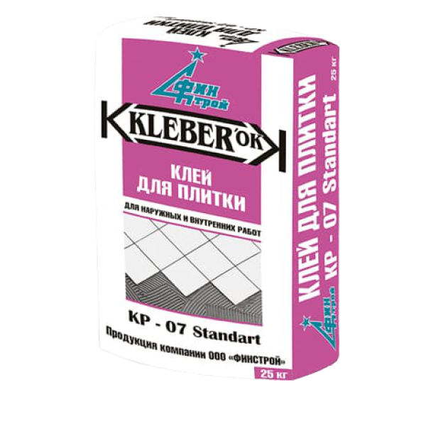 Клей для плитки Финстрой Кр-07 STANDART KLEBER"ОК, 25 кг