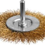 Щетка дисковая для дрели 75мм латунированная проволока 0,3 мм,  MIRAX 35145-075
