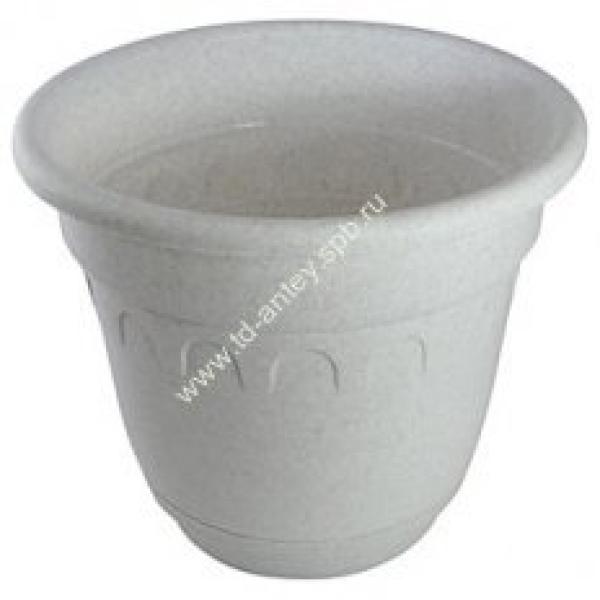 Горшок Колывань 3,7л Д22см мрамор с поддоном