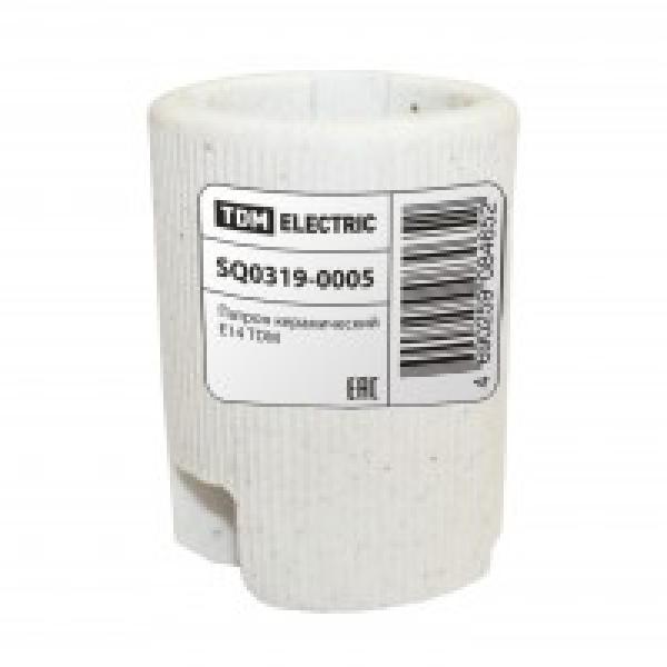 Патрон E14 керамический  Белый (контакты, медь, гильза медь) TDM 381956