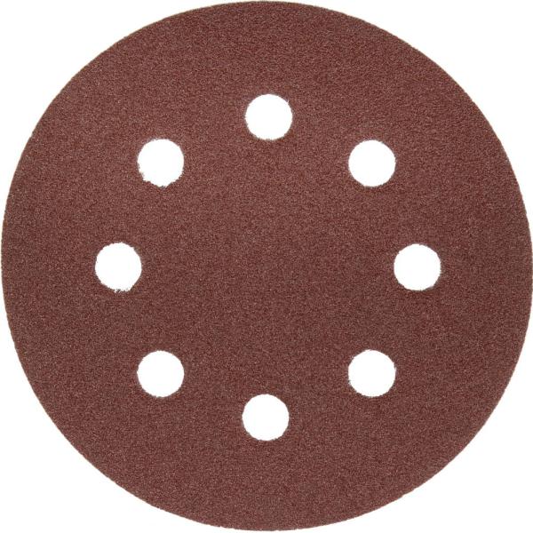 Круг 125 мм Р 80 шлифовальный на липкой основе с отверстиями ЗУБР "МАСТЕР"